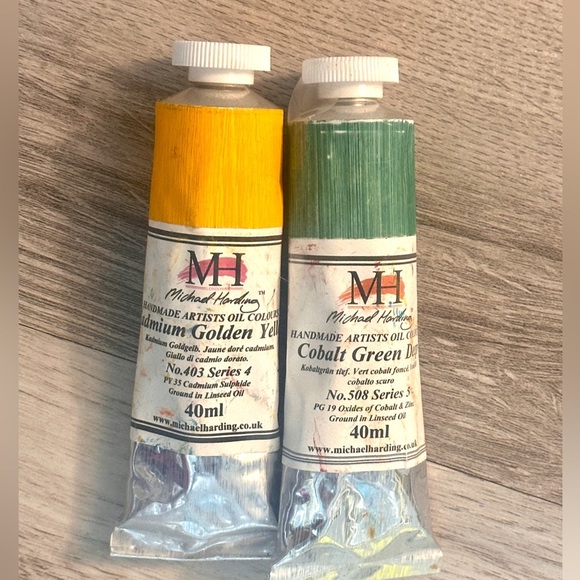 Michael Harding Oil Paint Set - Yellow and Green - Picture 1 of 1